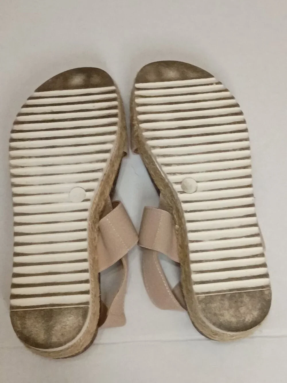 Madden Girl Cybell Nude Espadrille Platform Sandals Women's Size 7.5M